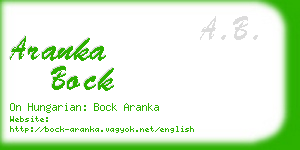 aranka bock business card